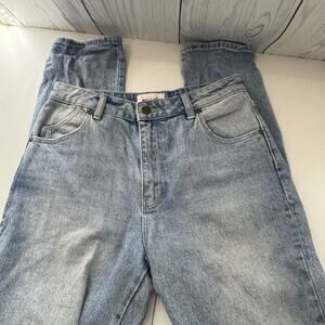 Rollas Jeans 27 Womens Mid High Rise Slim Fit Light Wash Distressed